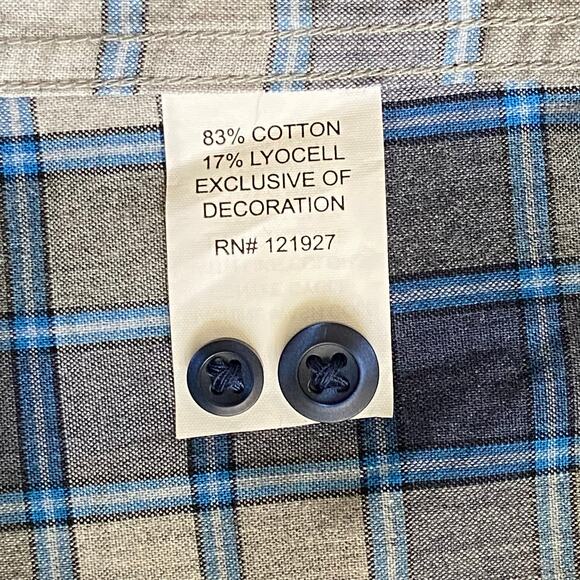 Johnnie-O Shirt Men's XXL Long Sleeve Button-Down Shirt Heather Gray Check NEW - Picture 7 of 11